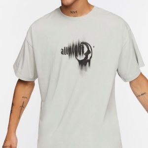 Forever 21 Oversized T-shirt All night Crescent Moon Graphic Tee